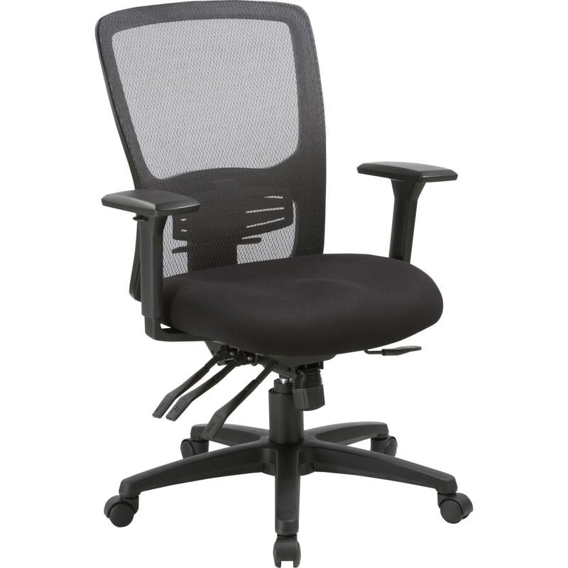 Lorell Ergonomic Mesh High-Back Chair, Fabric Seat, Black MPN:86220