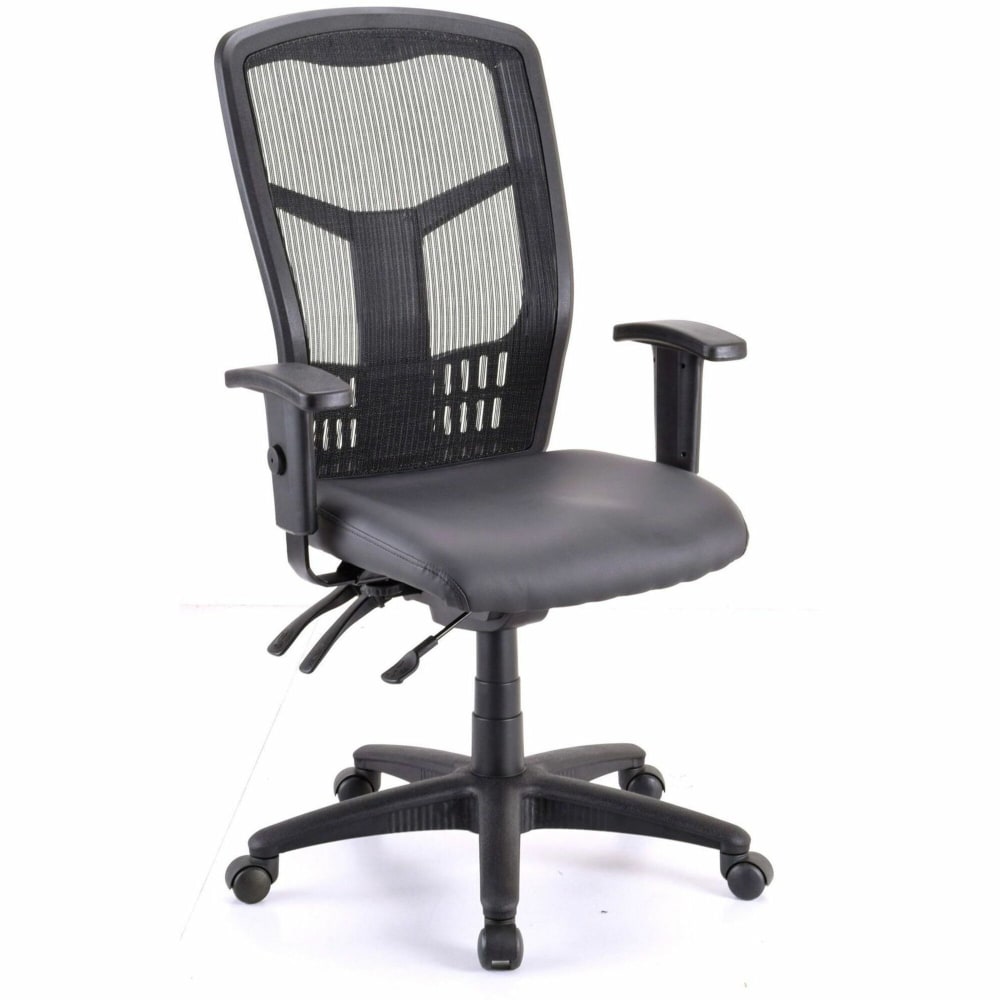 Lorell Executive Antimicrobial High-back Chair - Vinyl Seat Material - Black Frame Color - High Back - 5-star Base - 1 Each MPN:86240
