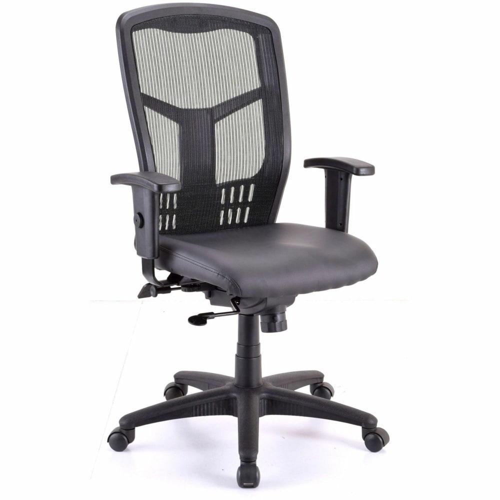 Lorell Executive High-back Swivel Chair - Vinyl Seat Material - High Back - 5-star Base - Black - Armrest - 1 Each MPN:86245
