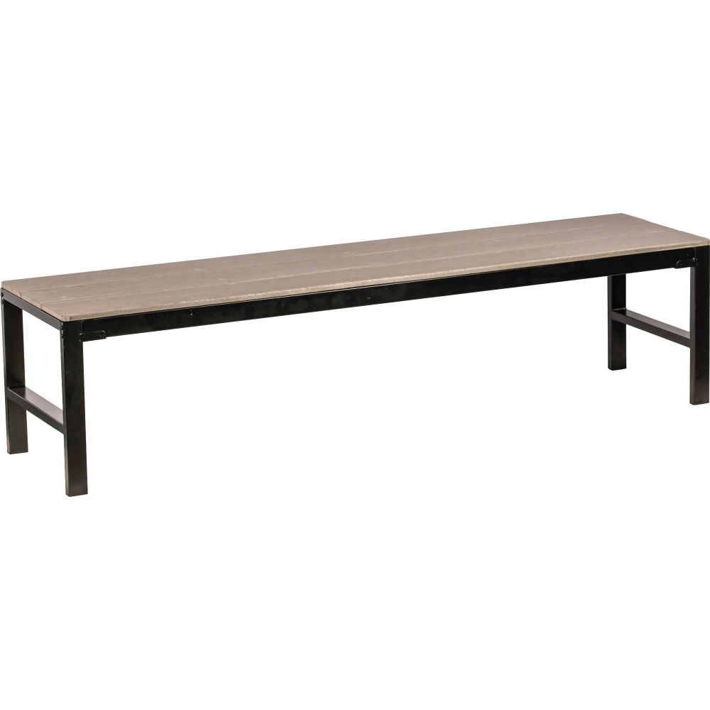 Lorell Faux Wood Outdoor Bench, Charcoal/Black MPN:LLR42689