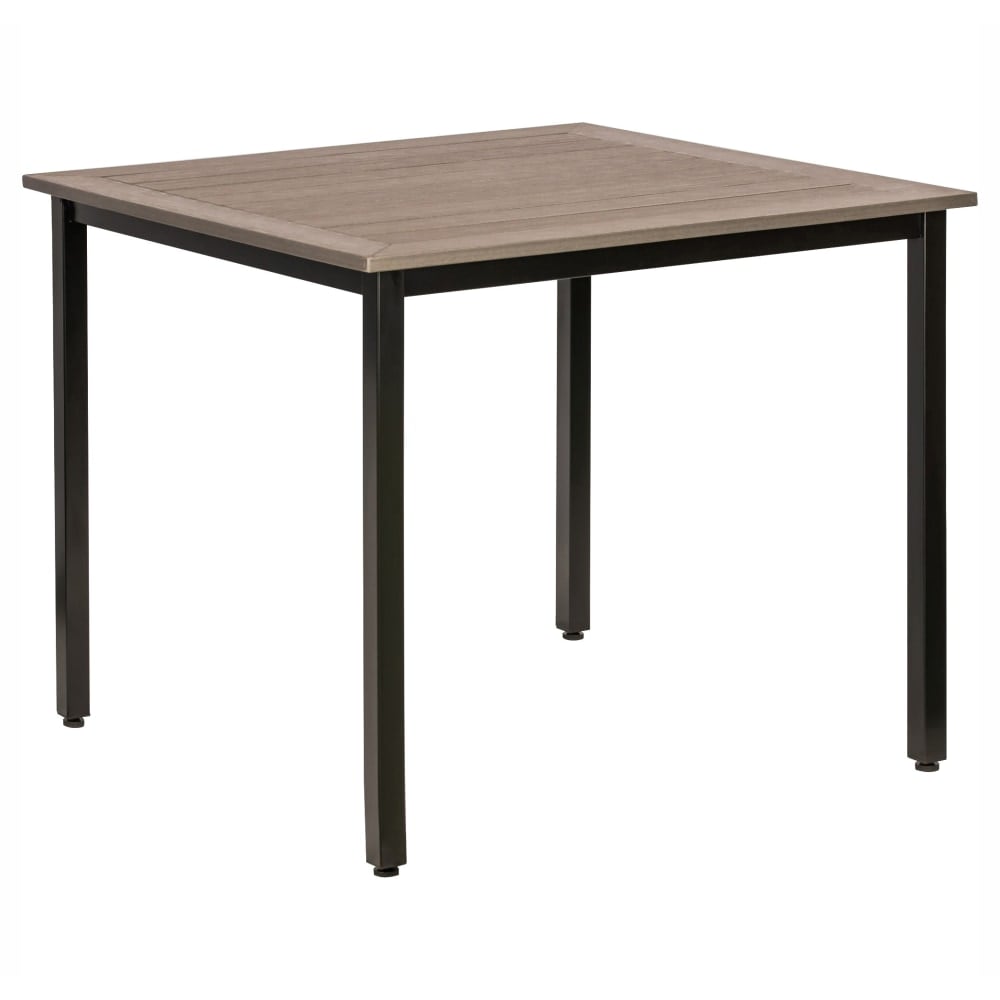 Lorell Faux Wood Square Outdoor Table, Charcoal/Black MPN:LLR42686