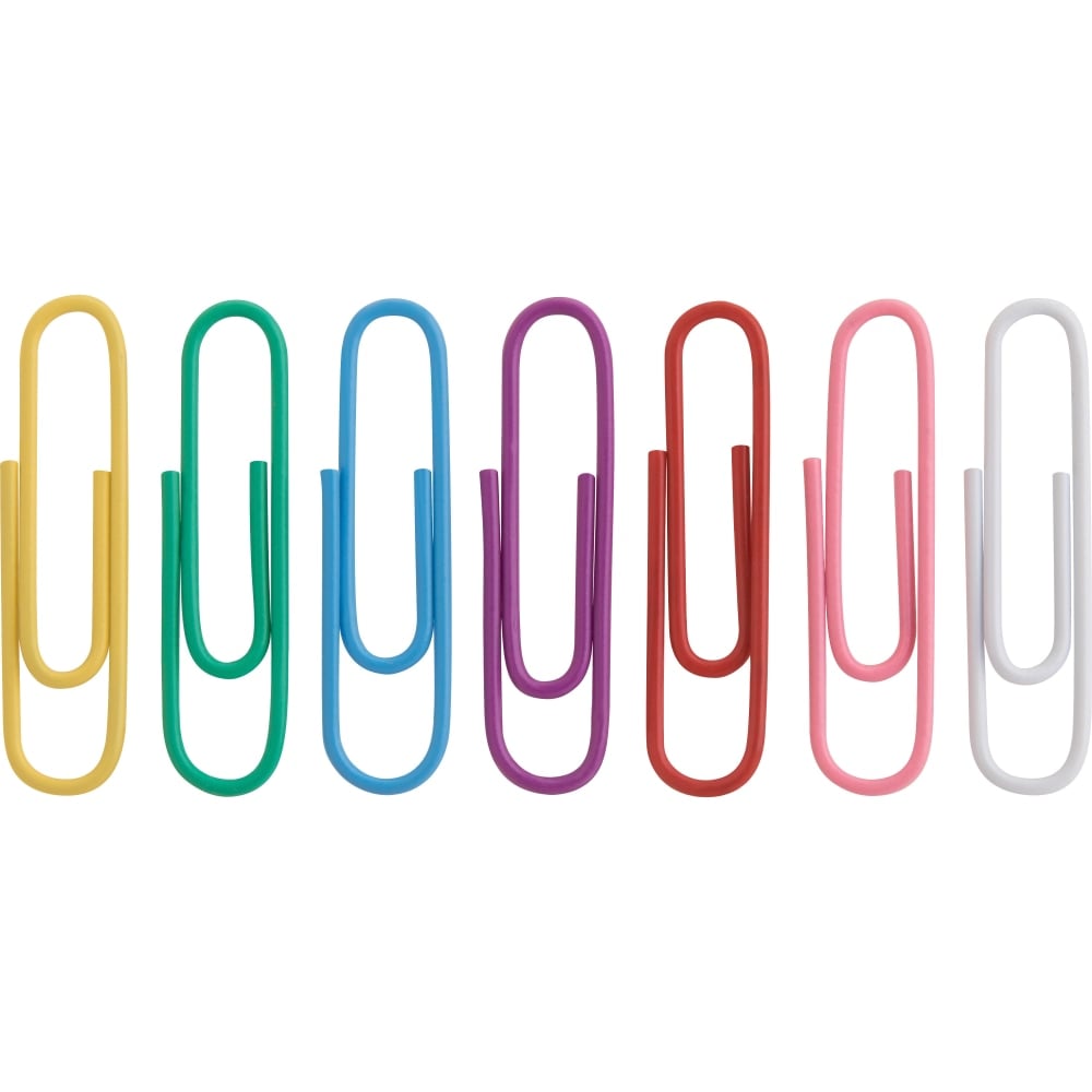 Sparco Vinyl-Coated Gem Clips, Box Of 500, No. 1, Assorted Colors MPN:01605