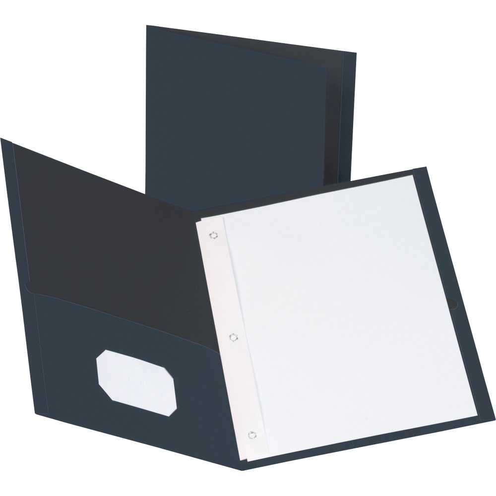 Business Source Storage Pockets Fastener Folders, 3 Fasteners, Letter Size, Dark Blue, Box Of 25 MPN:78508