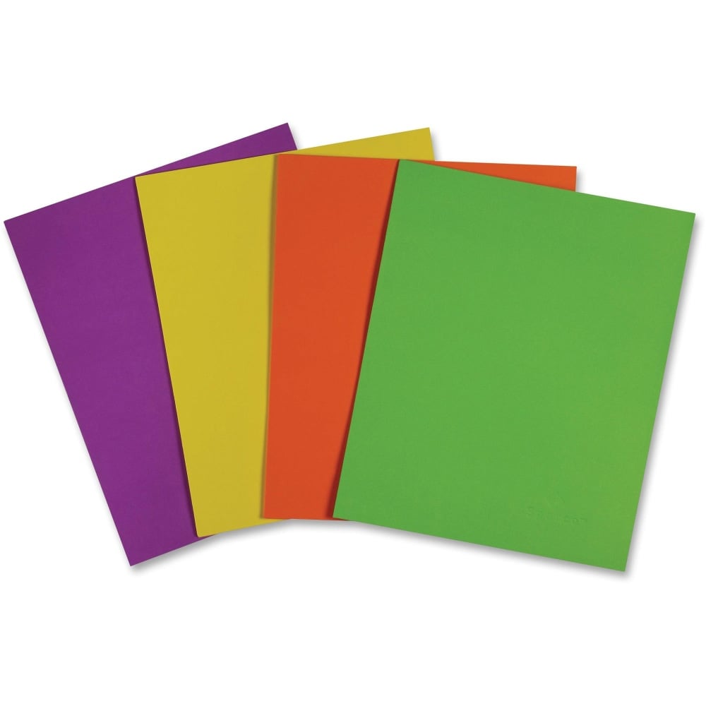 Sparco Leatherette 2-Pocket Letter Portfolio Folders, 8-1/2in x 11in, Assorted Colors, Box Of 25 Folders MPN:78548