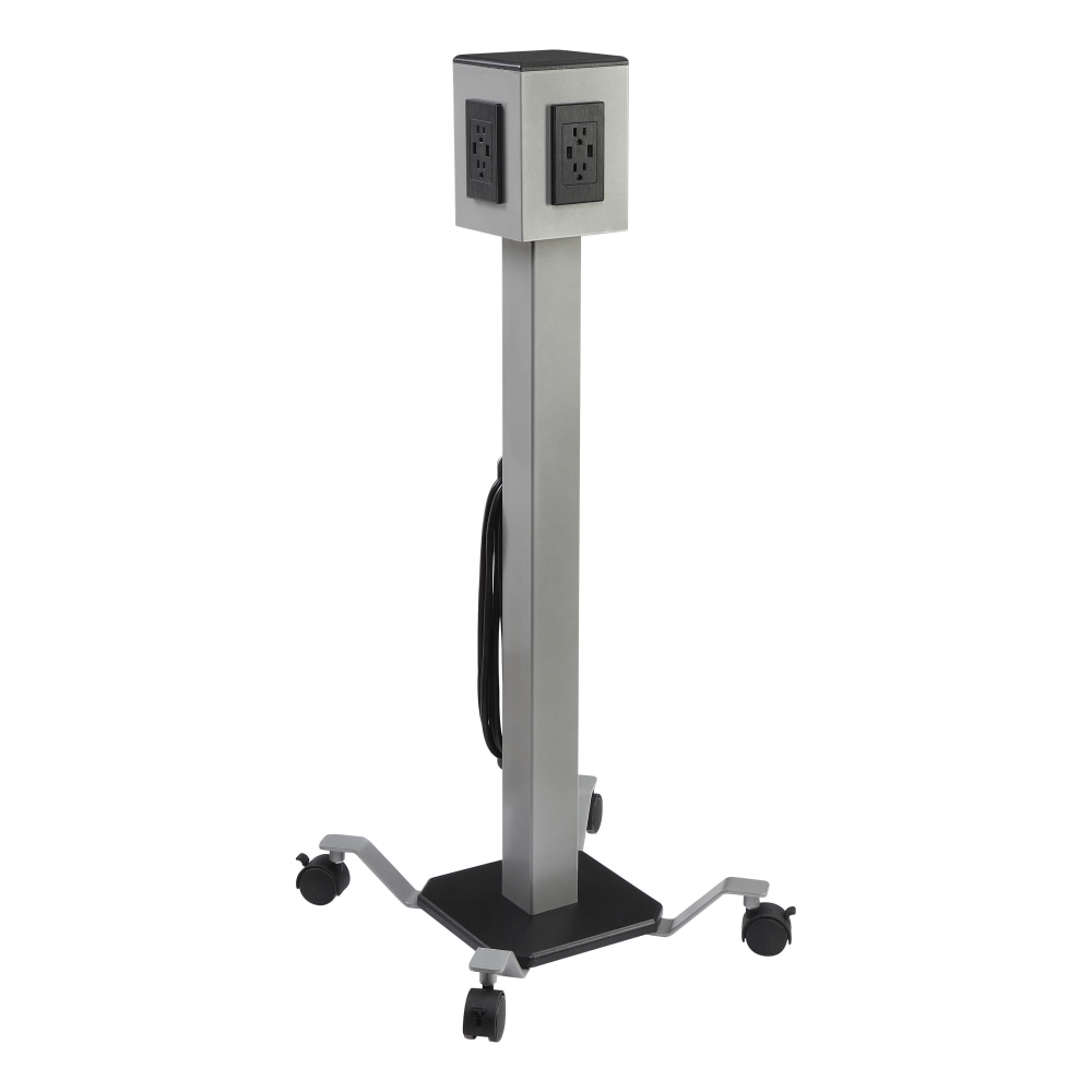 Lorell Mobile Power Tower, 8-USB/8-Outlet, Gray MPN:LLR34000