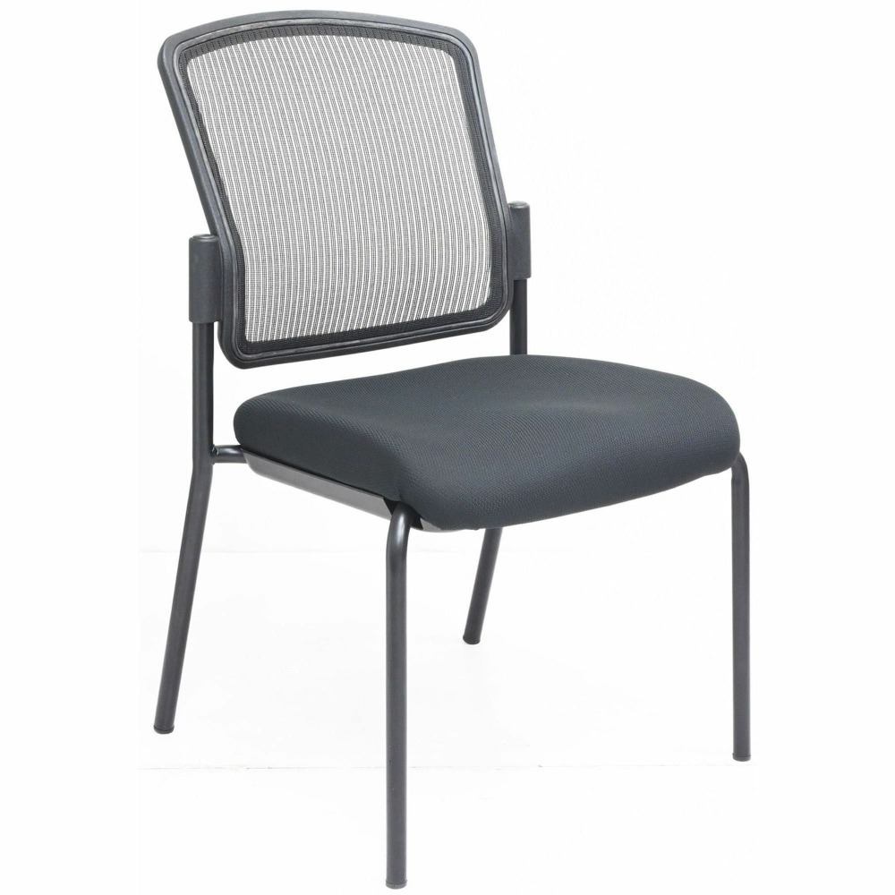 Lorell Mesh Back Guest Chair - Mesh Back Material - Black Frame Color - Steel Frame Material - Black - 1 Each MPN:23102