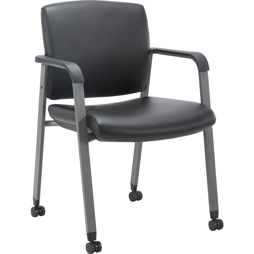 Lorell Healthcare Upholstery Guest Chair with Casters - Vinyl Seat Material - Vinyl Back Material - Steel Frame Material - 30951 MPN:30951
