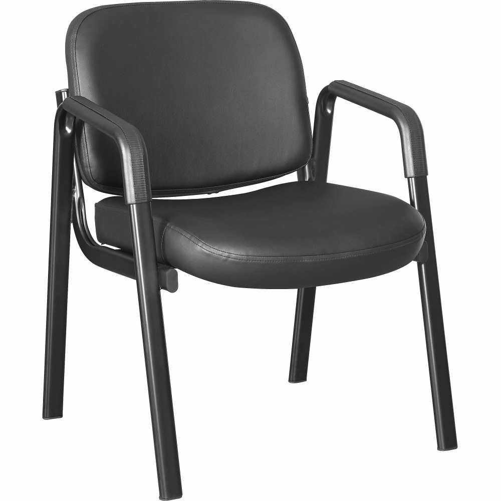 Lorell Deluxe Leather 4-Leg Guest Chair - Leather, Plywood Seat Material - Leather, Plywood Back Material - 84594 MPN:84594