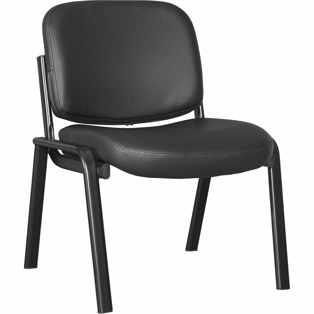 Lorell Deluxe Leather 4-Leg Guest Chair - Leather, Plywood Seat Material - Leather, Plywood Back Material - 84595 MPN:84595