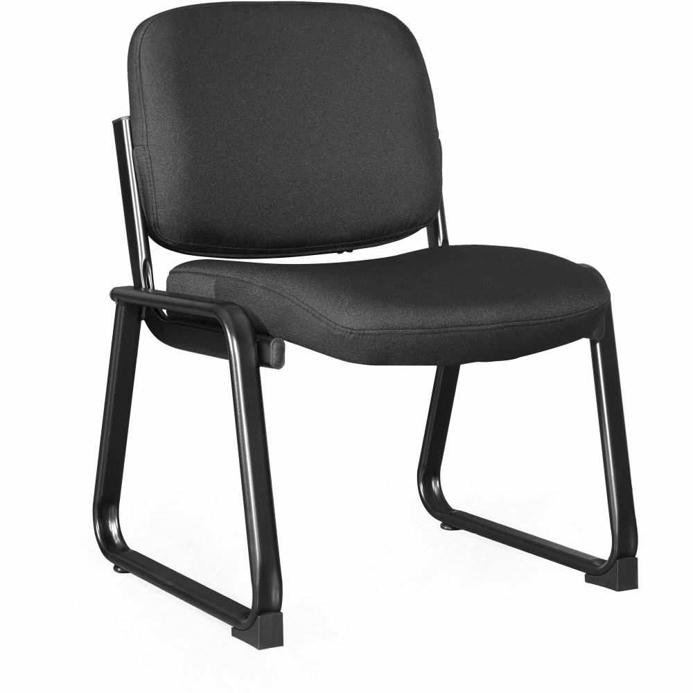 Lorell Black Fabric Guest Chair - Plywood, Fabric Seat Material - Plywood, Fabric Back Material - Powder Coated Frame Color - 84596 MPN:84596