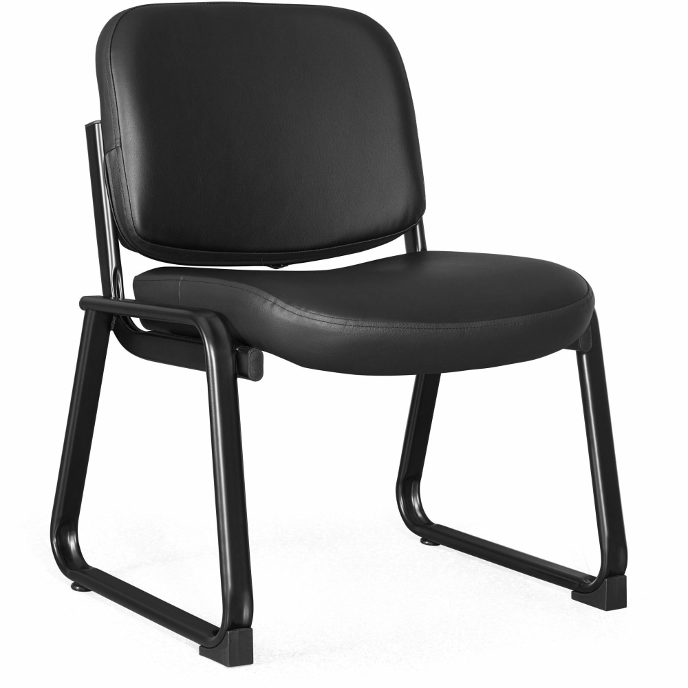 Lorell Deluxe Leather Guest Chair - Plywood, Leather Seat Material - Plywood, Leather Back Material - 84597 MPN:84597