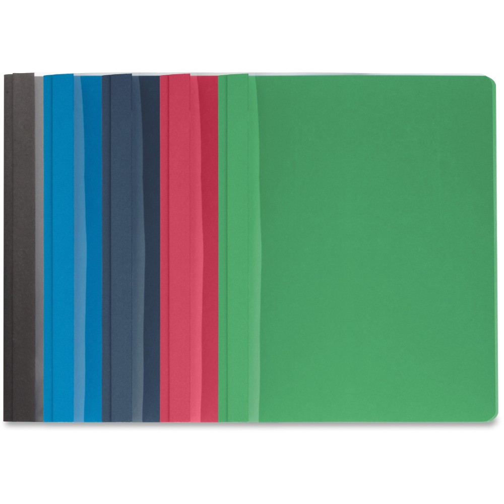 Business Source Letter Report Cover - 8 1/2in x 11in - 100 Sheets Capacity - 3 x Prong Fastener - Assorted - Textured, Non-stick - 25 / Box MPN:78519