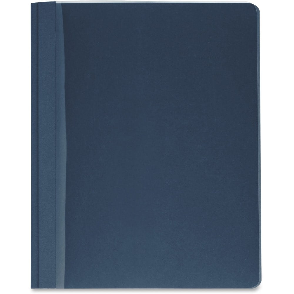 Business Source Letter Report Cover - 8 1/2in x 11in - 100 Sheets Capacity - 3 x Prong Fastener - Clear, Dark Blue - Textured, Non-stick - 25 / Box MPN:78522