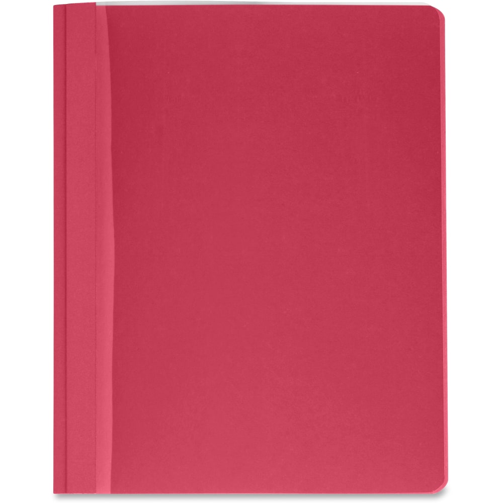 Business Source Letter Report Cover - 8 1/2in x 11in - 100 Sheets Capacity - 3 x Prong Fastener - Red - Textured, Non-stick - 25 / Box MPN:78523