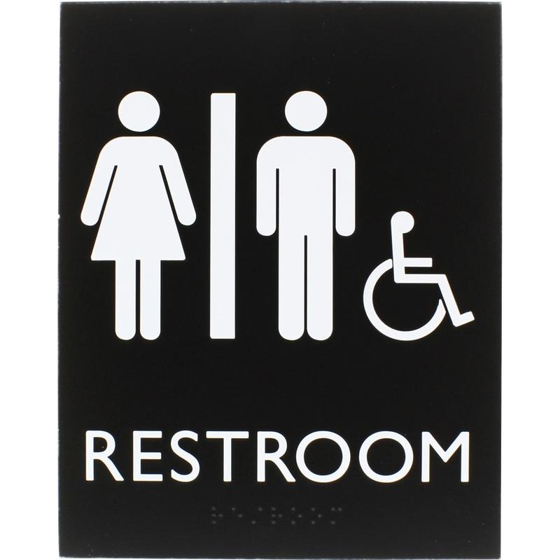 Lorell Unisex Handicap Restroom Sign - Print/Message 