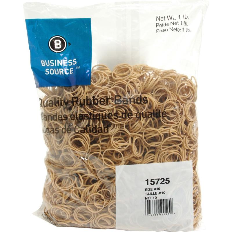 Business Source Quality Rubber Bands - Size: #10 - 1.3in Length x 0.1in Width - Sustainable - Rubber - Crepe - 3700 / Pack MPN:15725