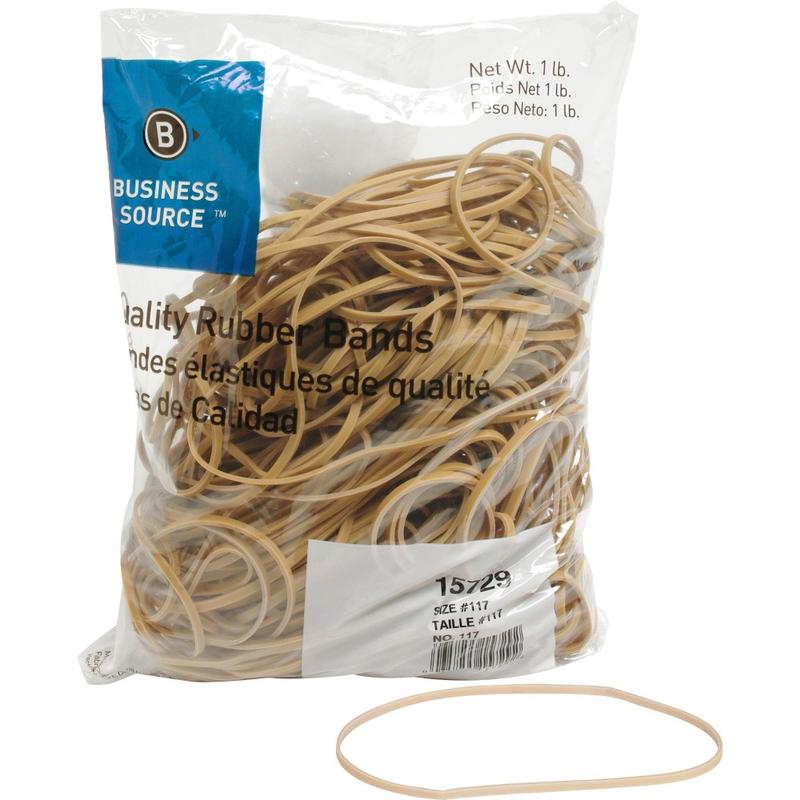 Business Source Quality Rubber Bands - Size: #117B - 7in Length x 0.1in Width - Sustainable - Rubber - Crepe - 200 / Pack MPN:15729