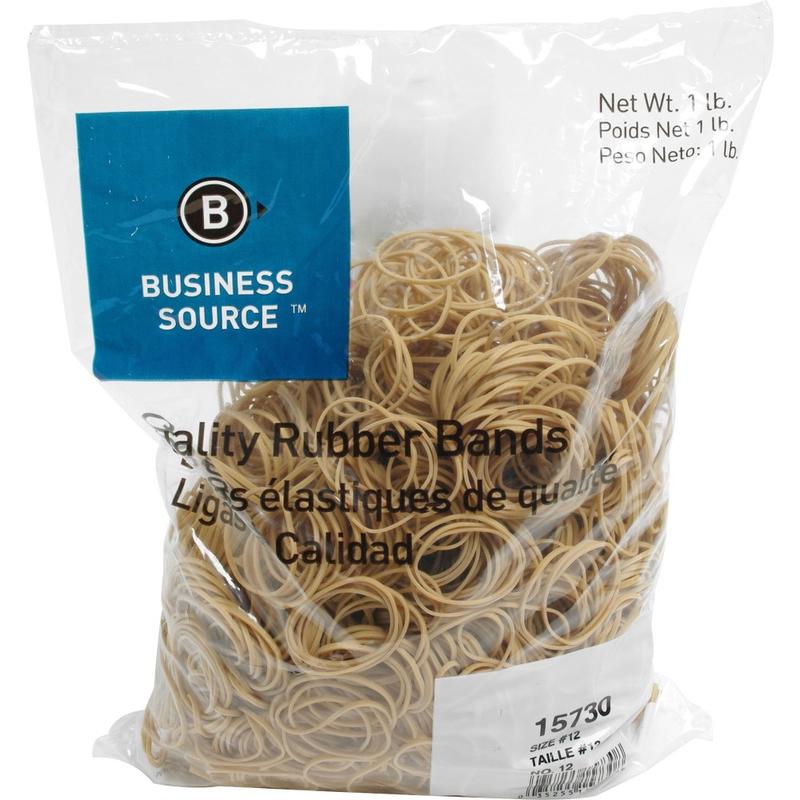 Business Source Quality Rubber Bands - Size: #12 - 1.8in Length x 0.1in Width - Sustainable - Rubber - Crepe - 2500 / Pack MPN:15730