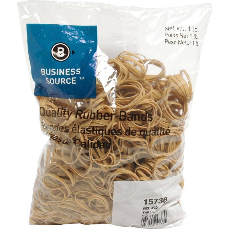 Business Source Quality Rubber Bands - Size: #30 - 2in Length x 0.1in Width - Sustainable - Rubber - Crepe - 1150 / Pack MPN:15738