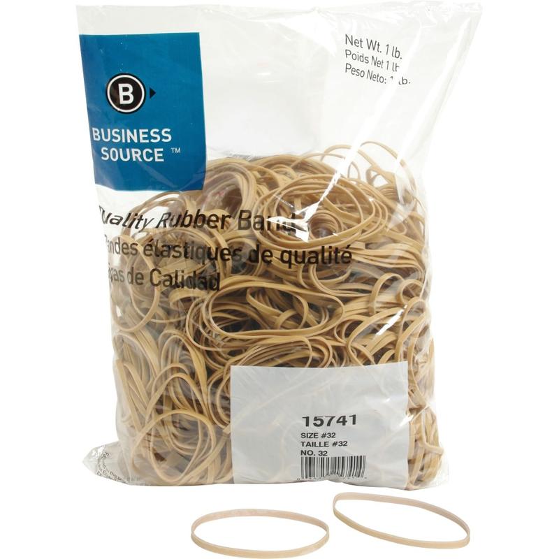 Business Source Quality Rubber Bands - Size: #32 - 3in Length x 0.1in Width - Sustainable - Rubber - Crepe - 700 / Pack MPN:15741