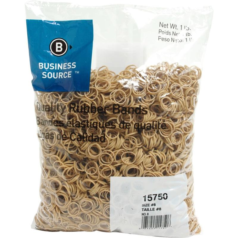 Business Source Quality Rubber Bands - Size: #8 - 0.9in Length x 0.1in Width - Sustainable - Rubber - Crepe - 5200 / Pack MPN:15750