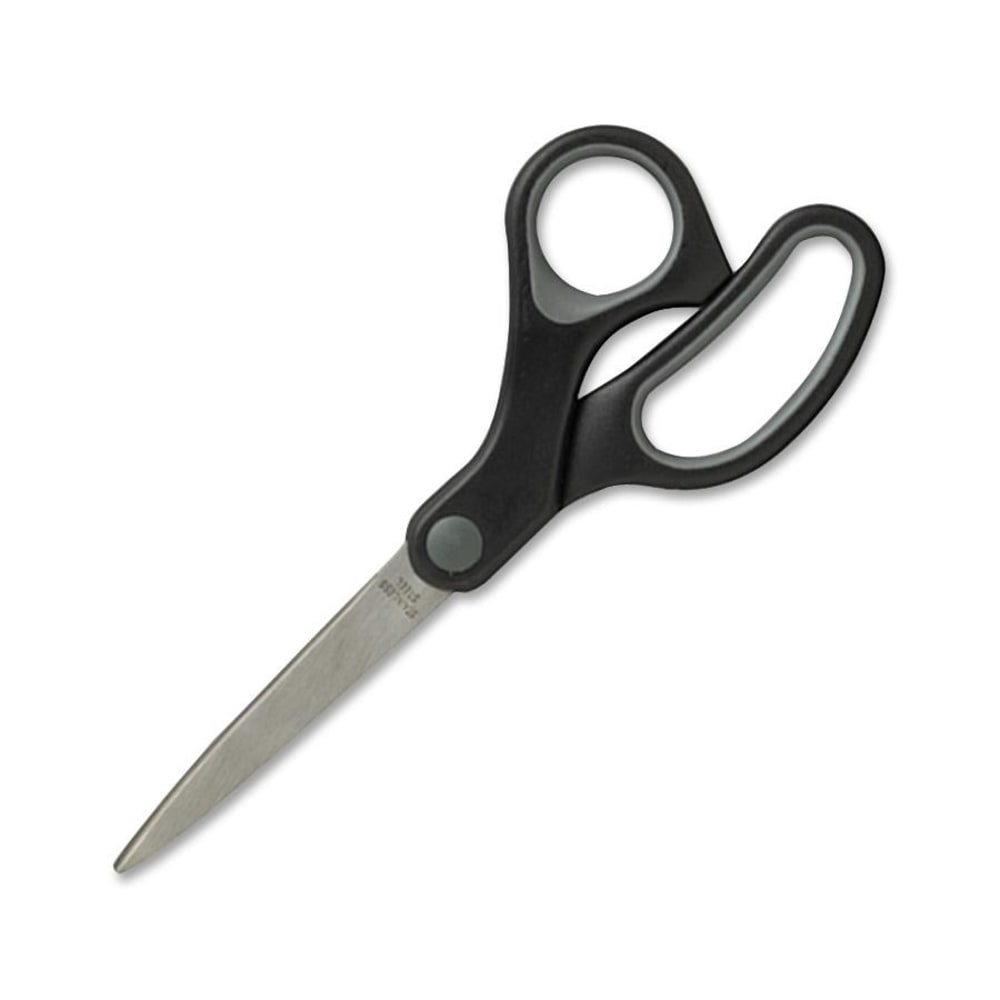 Sparco Rubber Handle Scissors, 7in, Pointed, Black/Gray MPN:25225
