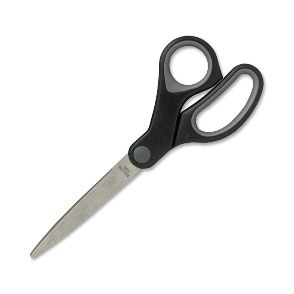 Sparco Rubber Handle Scissors, 8in, Pointed, Black/Gray MPN:25226