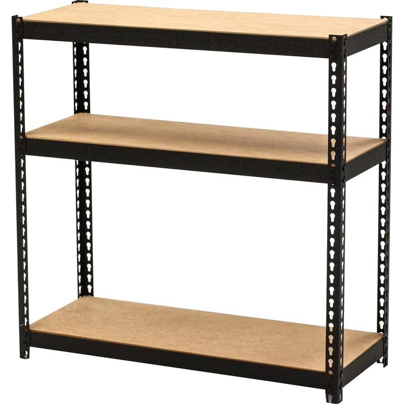 Lorell Narrow Steel Shelving - 30in Height x 30in Width x 12in Depth - Recycled - Black - Steel - 1Each MPN:LLR66962