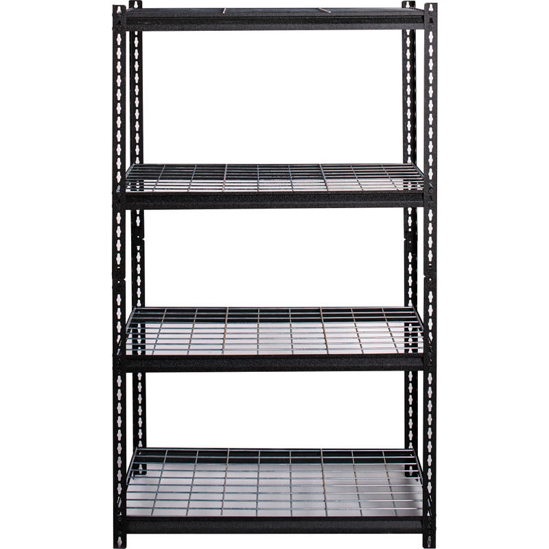 Lorell Wire Deck Shelving - 60in Height x 36in Width x 18in Depth - Recycled - Black - Steel - 1Each MPN:LLR99928