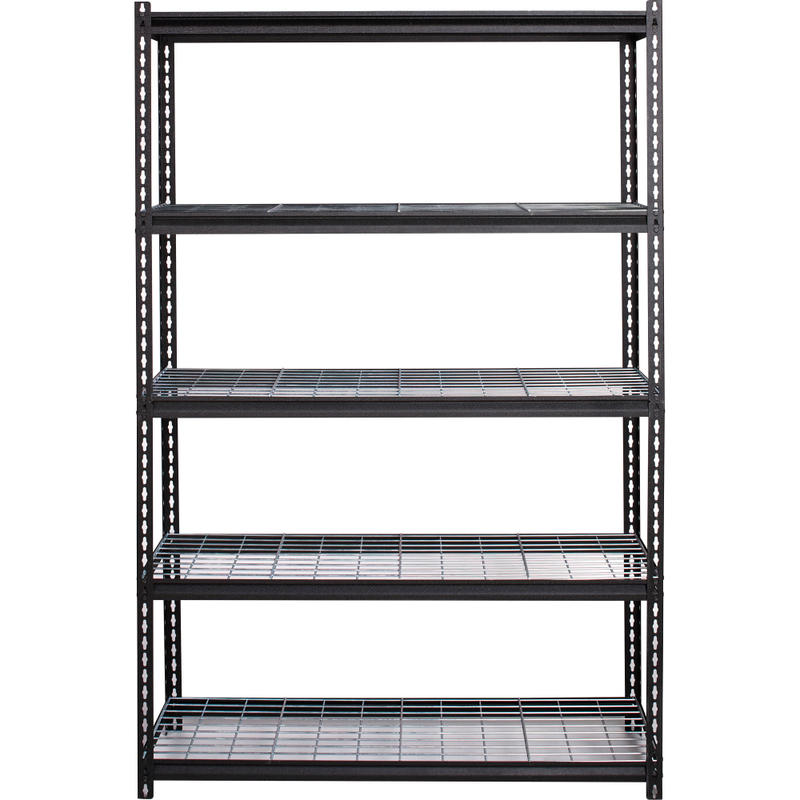 Lorell Wire Deck Shelving - 72in Height x 48in Width x 18in Depth - Recycled - Black - Steel - 1Each MPN:LLR99930
