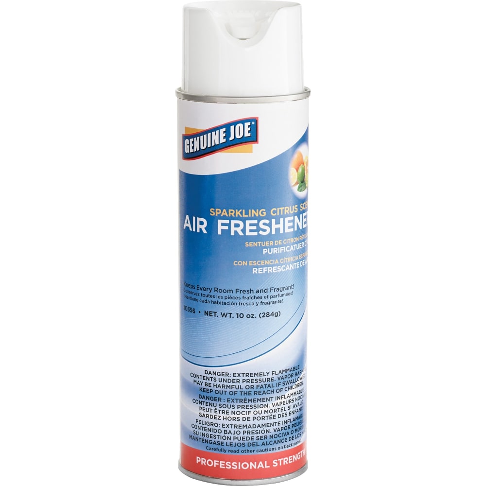 Genuine Joe Sparkling Citrus Air Freshener - Spray - 10 oz - Sparkling Citrus - 12 / Carton MPN:10356CT