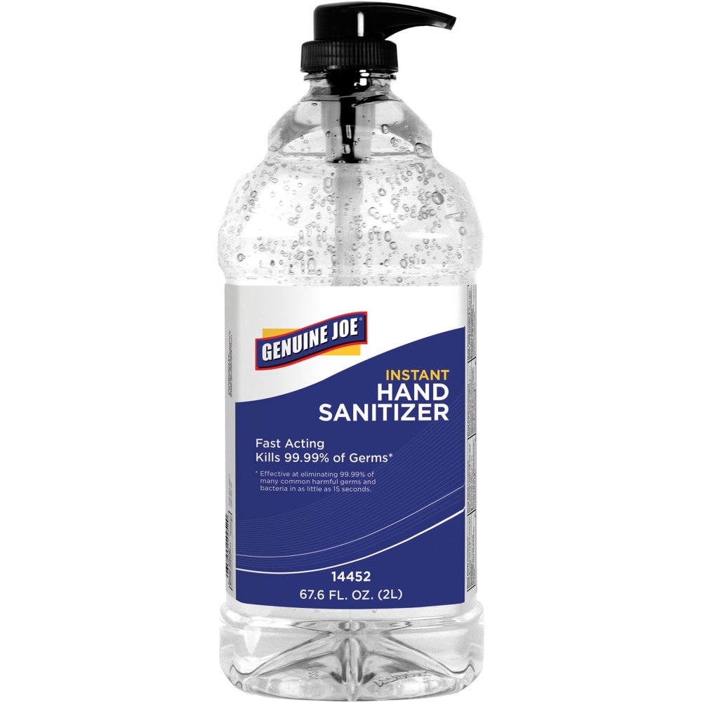 Genuine Joe Hand Sanitizer - Fresh Citrus Scent - 67.6 fl oz (1999.2 mL) - Kill Germs, Bacteria Remover - Hand - Yes - Clear - Hygienic, Non-drying, Fast Acting - 1 Each (Min Order Qty 2) MPN:14452