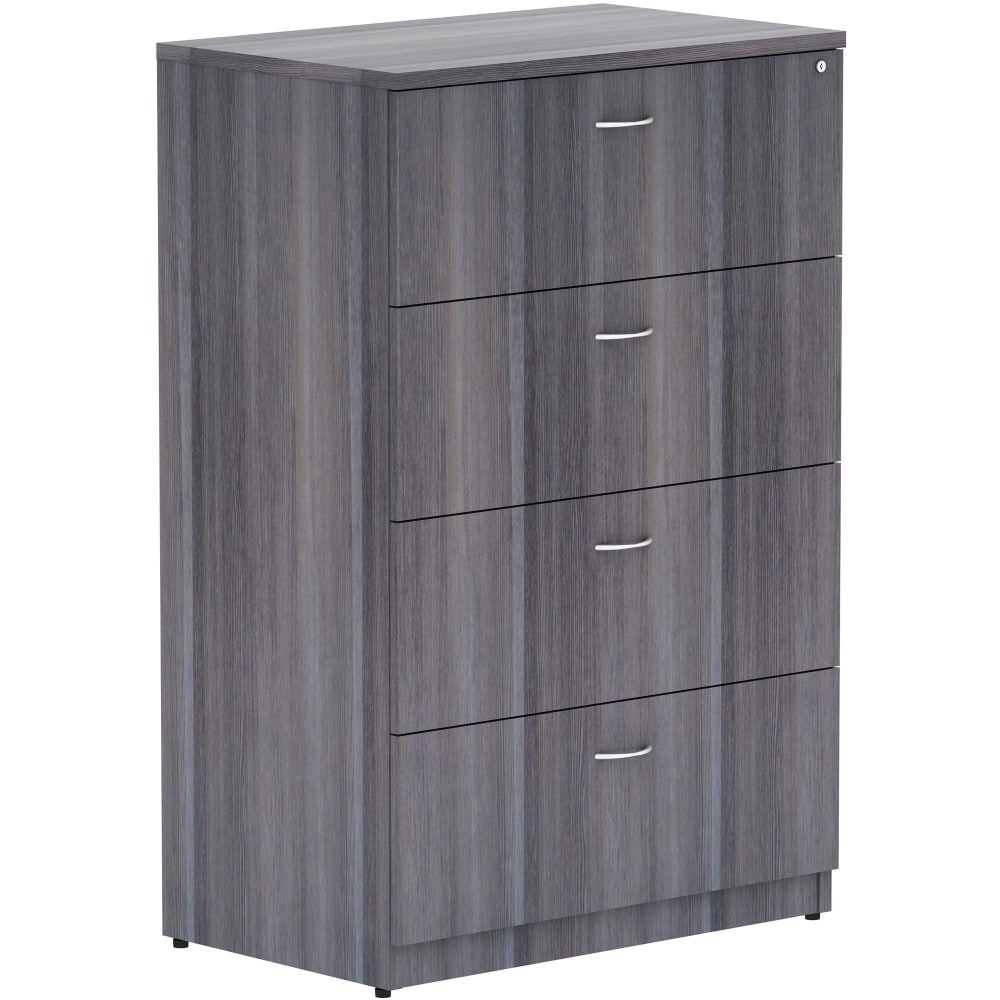 Lorell 35-1/2inW x 22inD Lateral 4-Drawer File Cabinet, Weathered Charcoal MPN:69624