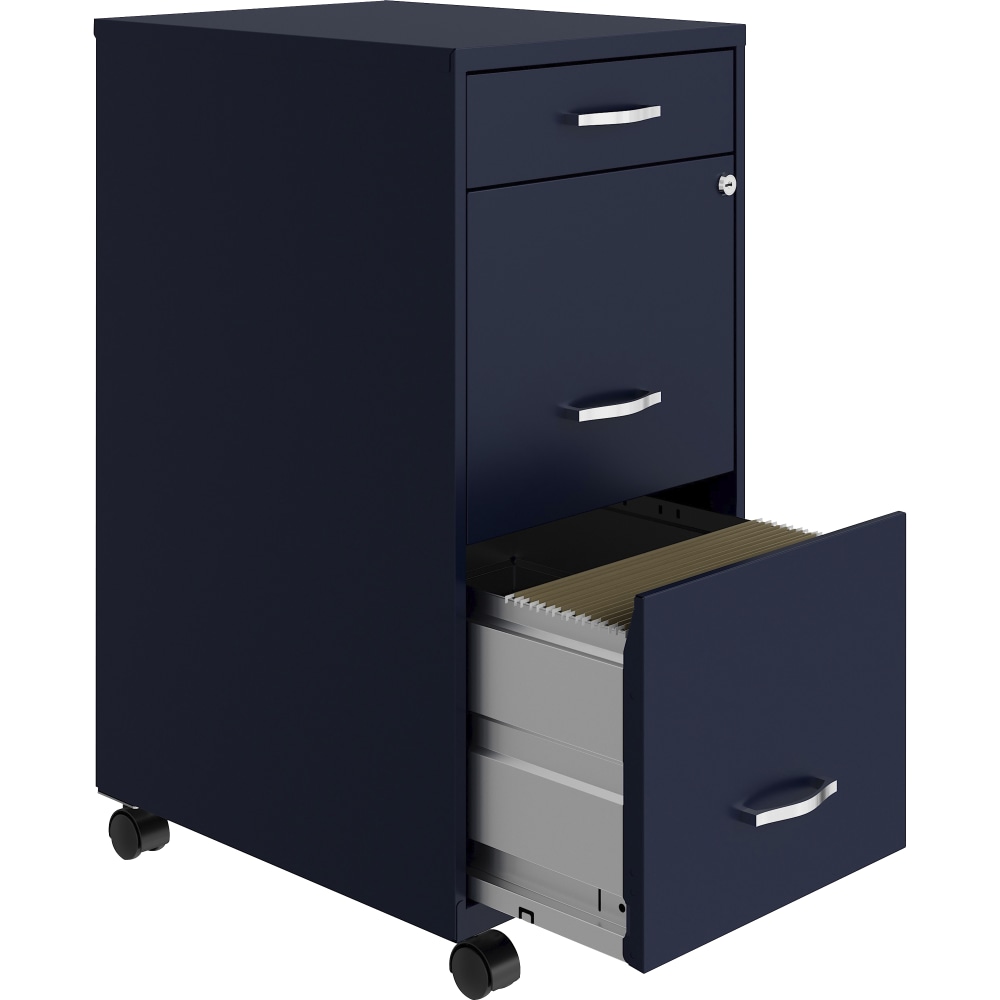 LYS NuSparc 3 Drawer Mobile File Cabinet, Navy, 1 Each MPN:VF318BMNY