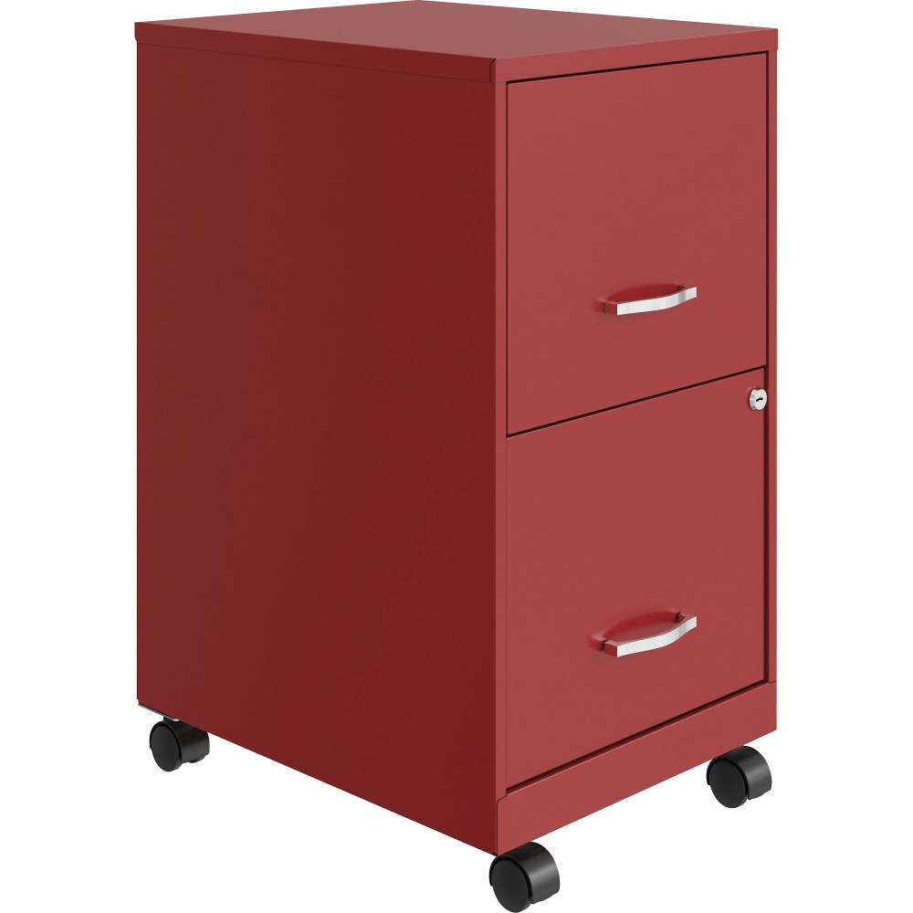 LYS NuSparc 18inD Vertical 2 Drawer Mobile File Cabinet, Red, 1 Each MPN:VF218AMRD