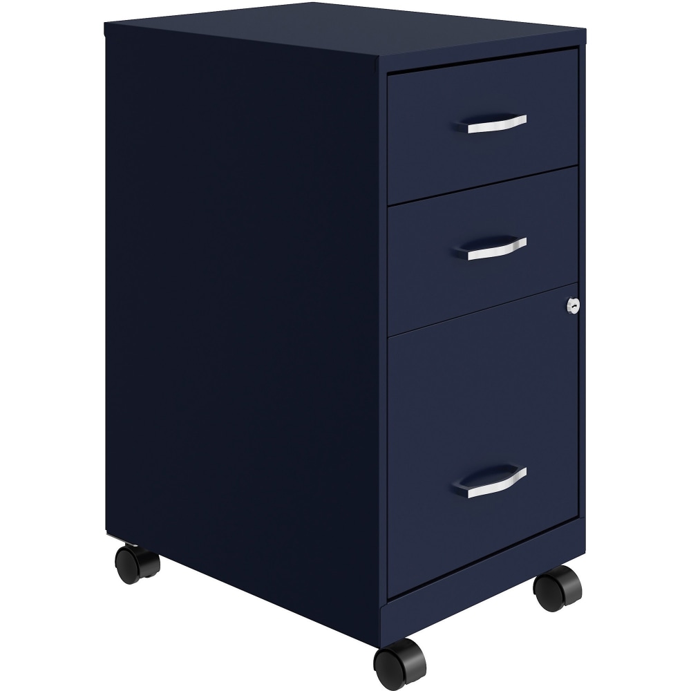 LYS NuSparc 18in Mobile Pedestal 3 Drawer Organizer Cabinet, Navy MPN:VF318CMNY
