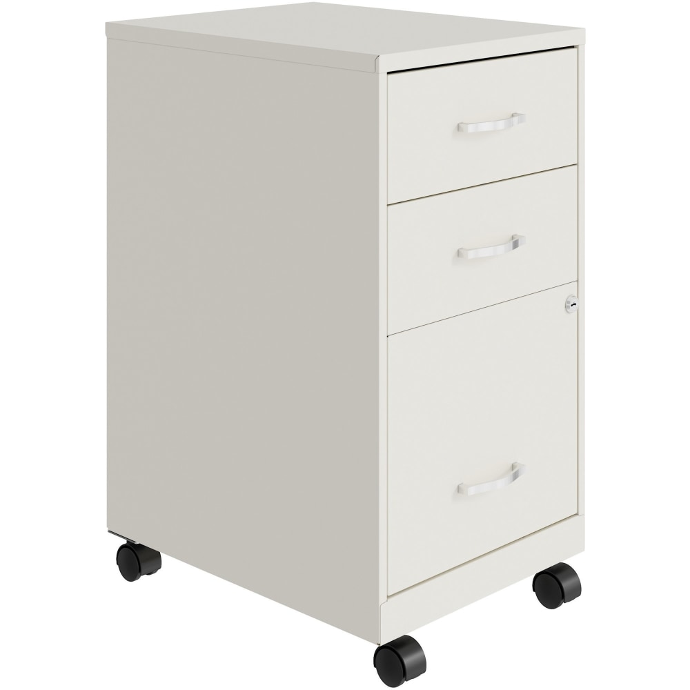 LYS NuSparc 18in D Mobile Pedestal 3 Drawer Organizer Cabinet, White MPN:VF318CMWE