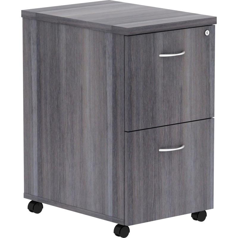 Lorell Essentials 22inD Vertical 2-Drawer Mobile Pedestal File Cabinet, Weathered Charcoal MPN:LLR69561