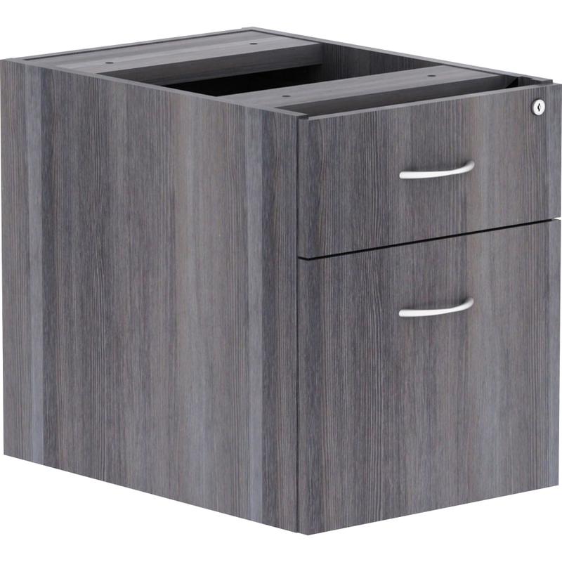 Lorell Essentials 22inD Vertical Pedestal File Cabinet With 1 Box Drawer And 1 File Drawer, Weathered Charcoal MPN:LLR69562