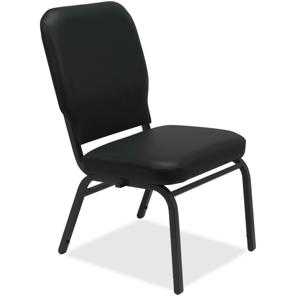 Lorell Big And Tall Vinyl Stack Chair, Black MPN:59596