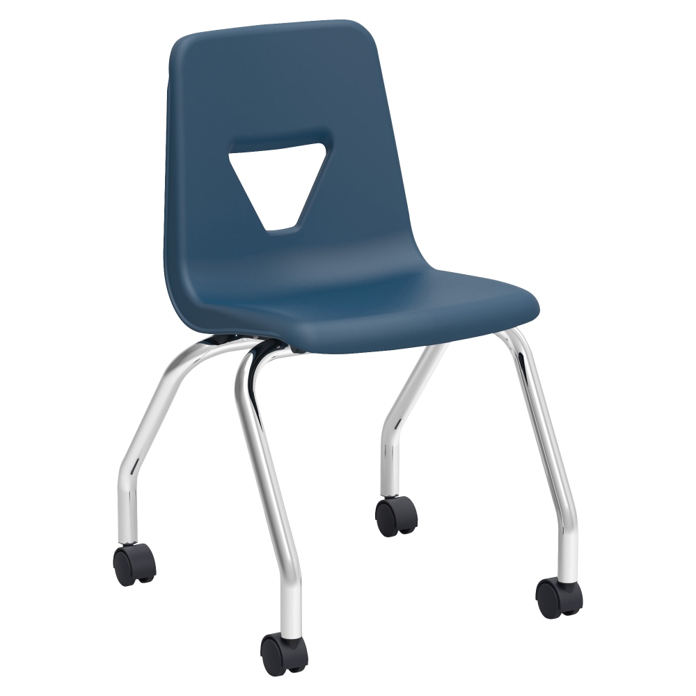 Lorell Classroom Mobile Chairs, 18inH Seat, Navy/Chrome, Set Of 2 MPN:99910
