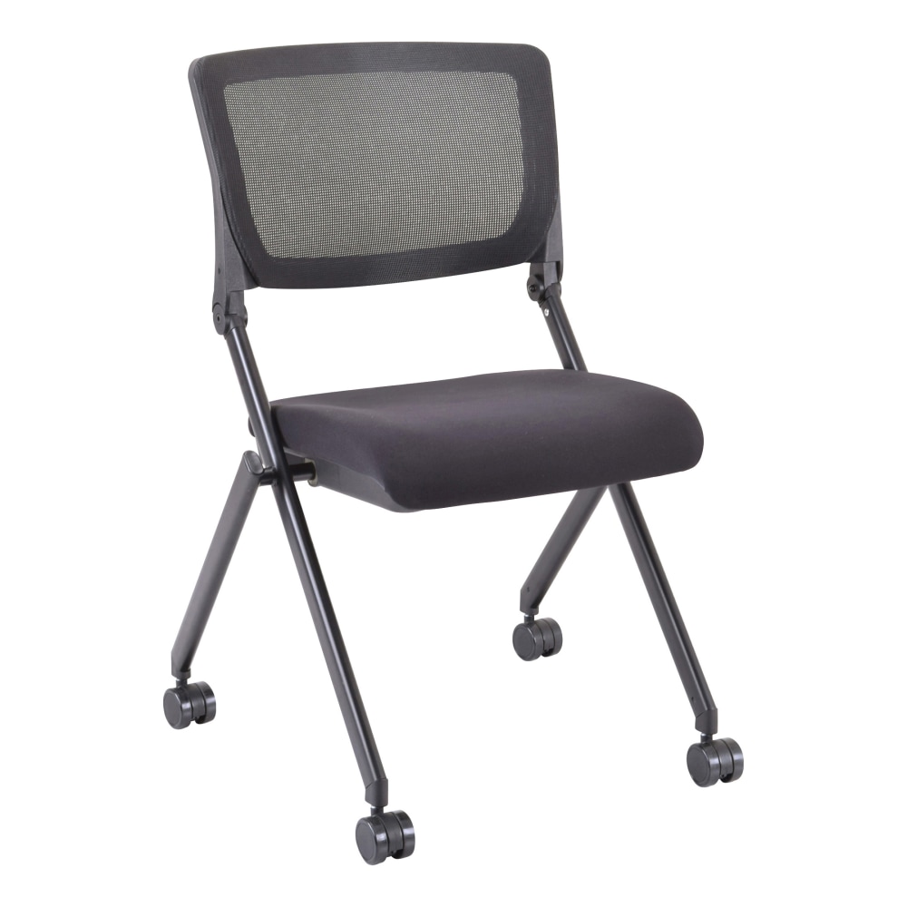 Lorell Mesh Back Nesting Chairs, Black, Set Of 2 Chairs MPN:LLR41846