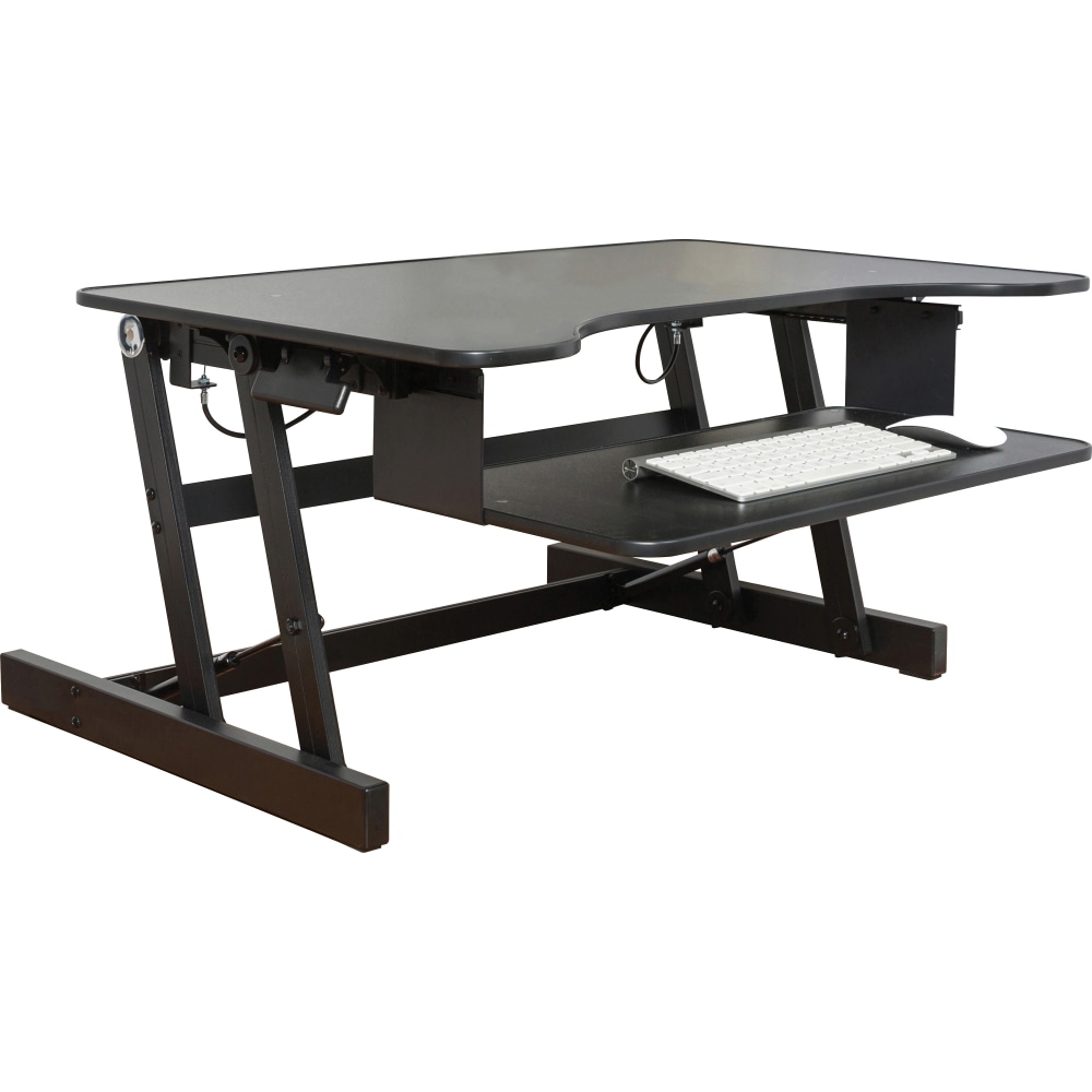 Lorell Sit-To-Stand Desk Riser, 16inH x 32inW x 21-1/2inD, Black MPN:81974