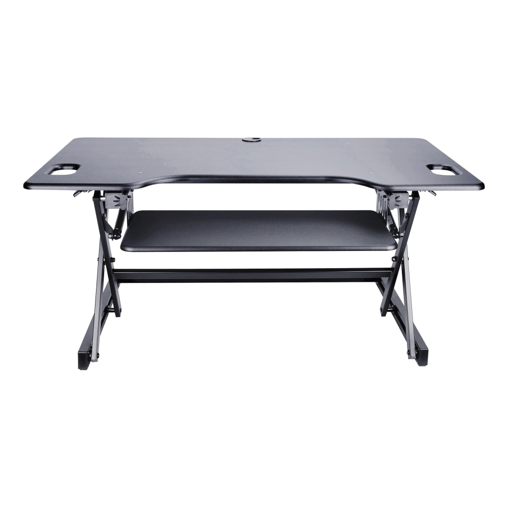 Lorell XL Height-Adjustable Desk Riser, 46in x 24in, Black MPN:82013