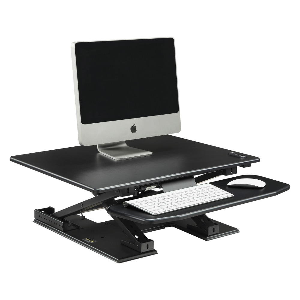 Lorell Electric Sit-To-Stand Desk Riser, 17-2/10inH x 31-1/2inW x 24-3/8inD, Black MPN:LLR99552