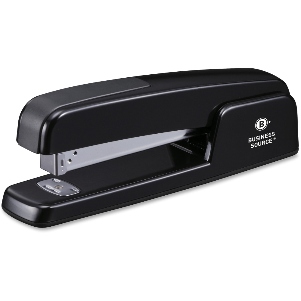 Business Source Die-cast Stapler - Staples Upto 20 Sheet - Holds Upto 210 Staple - Full Strip - Top Loading - Black - Die-cast - 1 Each MPN:41877