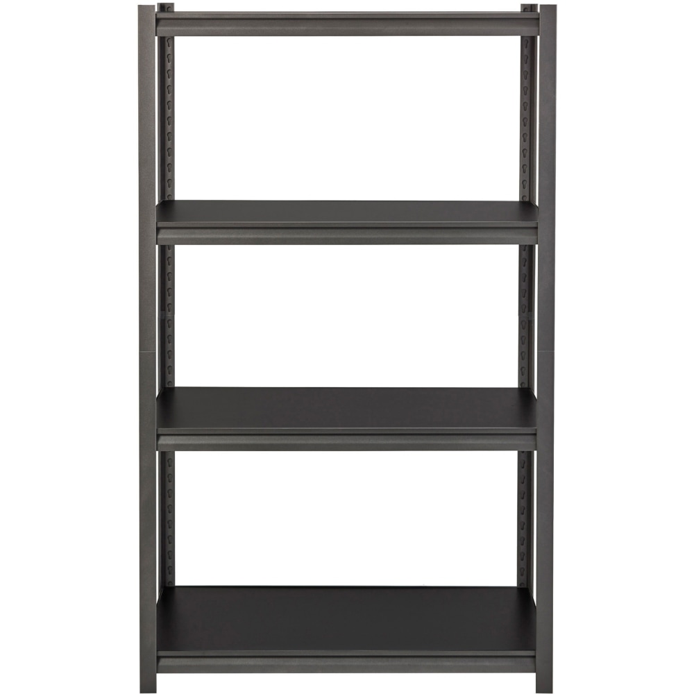 Lorell Steel Shelving Unit, 4 Shelves, 30% Recycled, Black MPN:59700