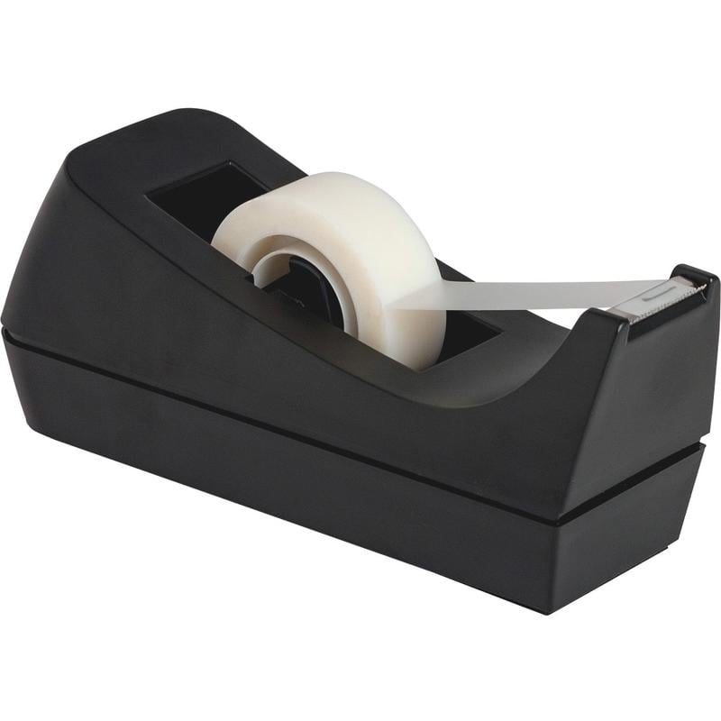 Business Source Standard Desktop Tape Dispenser - 1in Core - Non-skid Base - Plastic - Black - 1 Each MPN:32954