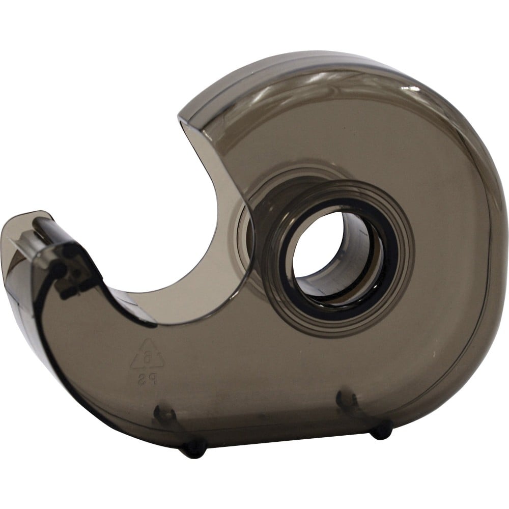 Business Source Handheld Tape Dispenser - 1in Core - Portable, Lightweight, Retractable Blade, Translucent - Plastic - Smoke - 1 Each MPN:00465