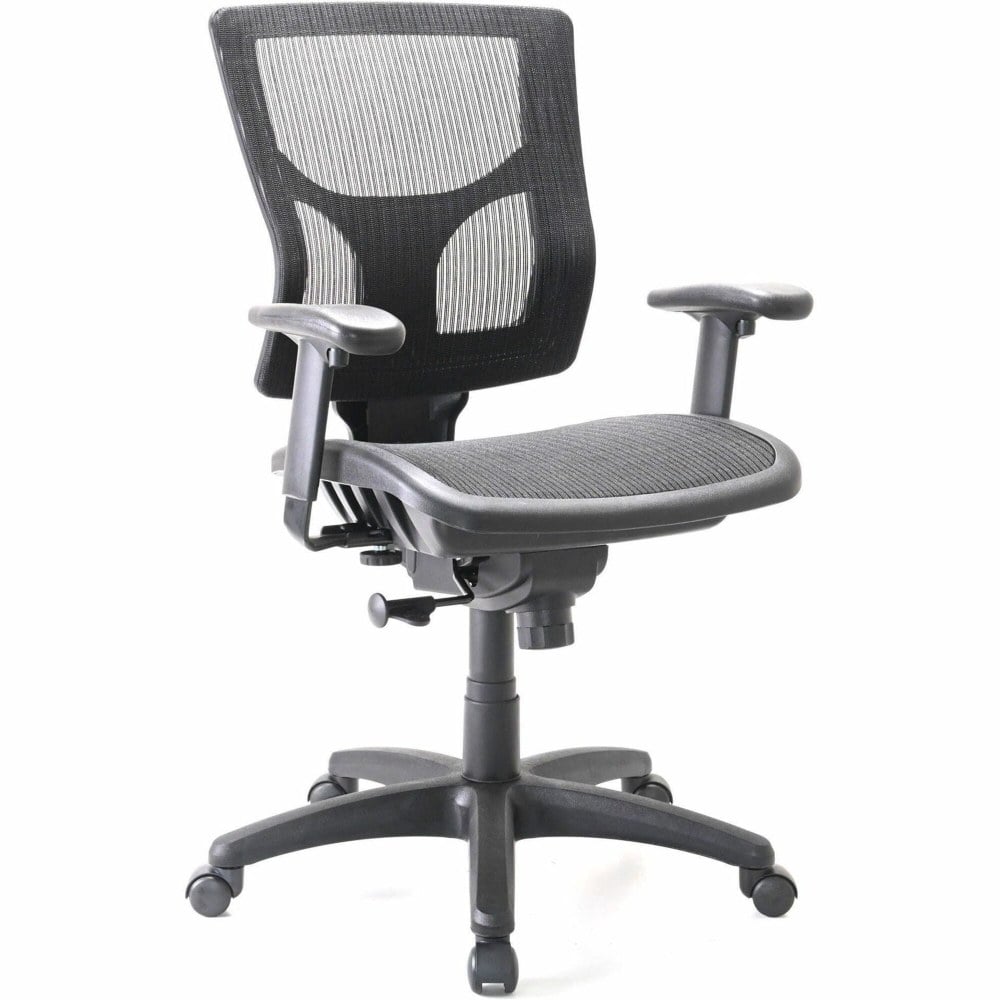 Lorell Conjure Mesh Task Chair - Black - Armrest - 1 Each MPN:62014